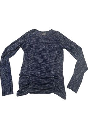 Athleta Blue & White Striped Long Sleeve Tee M
